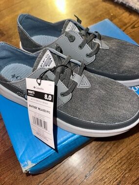 Columbia Men's Boatside Relaxed PFG Gray Casual Boat Shoes NWT Men’s 8